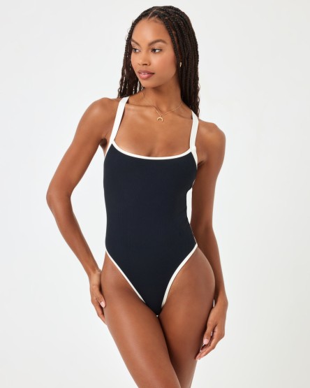Ribbed Baewatch One Piece Swimsuit