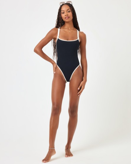 Ribbed Baewatch One Piece Swimsuit