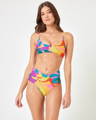 Printed High Tide Bikini Top