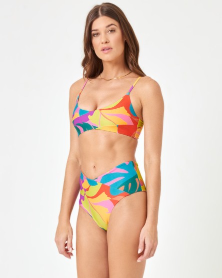 Printed High Tide Bikini Top