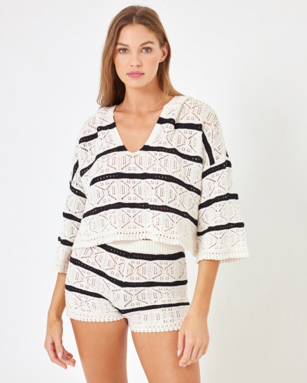 Striped Diamond Eyes Hoodie